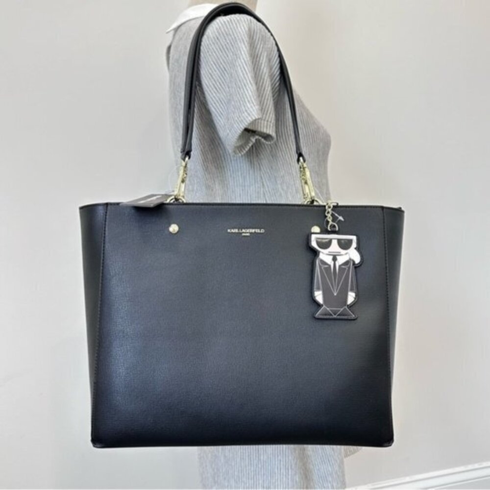 Karl Lagerfeld Paris Adele Tote Carryall Bag in Black